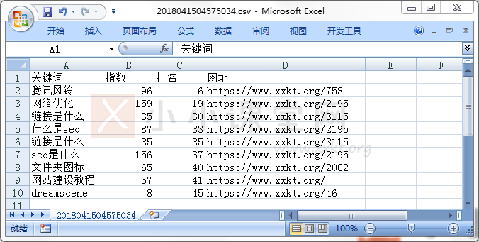 导出百度移动权重下的关键词