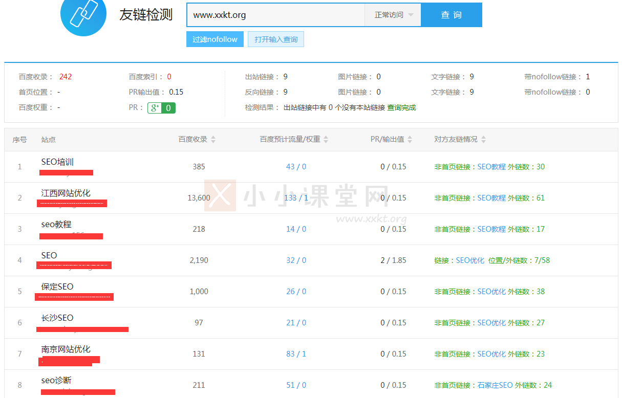 分析竞争对手的友链