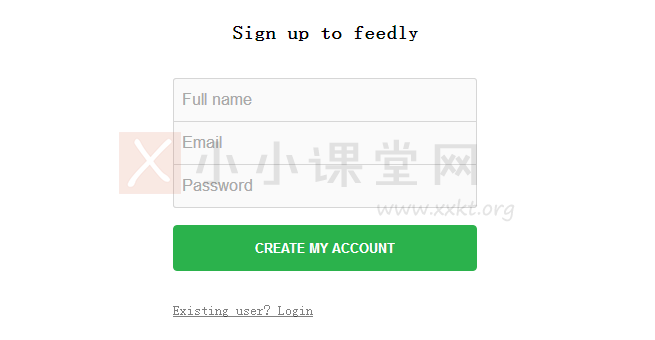 Sign up to feedly