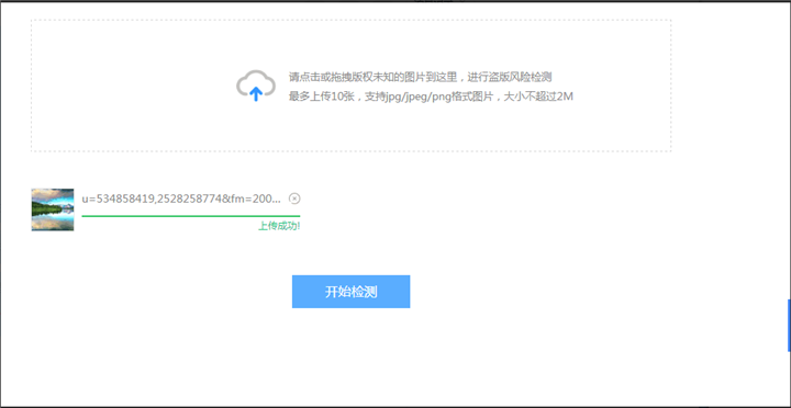 上传后开始检测
