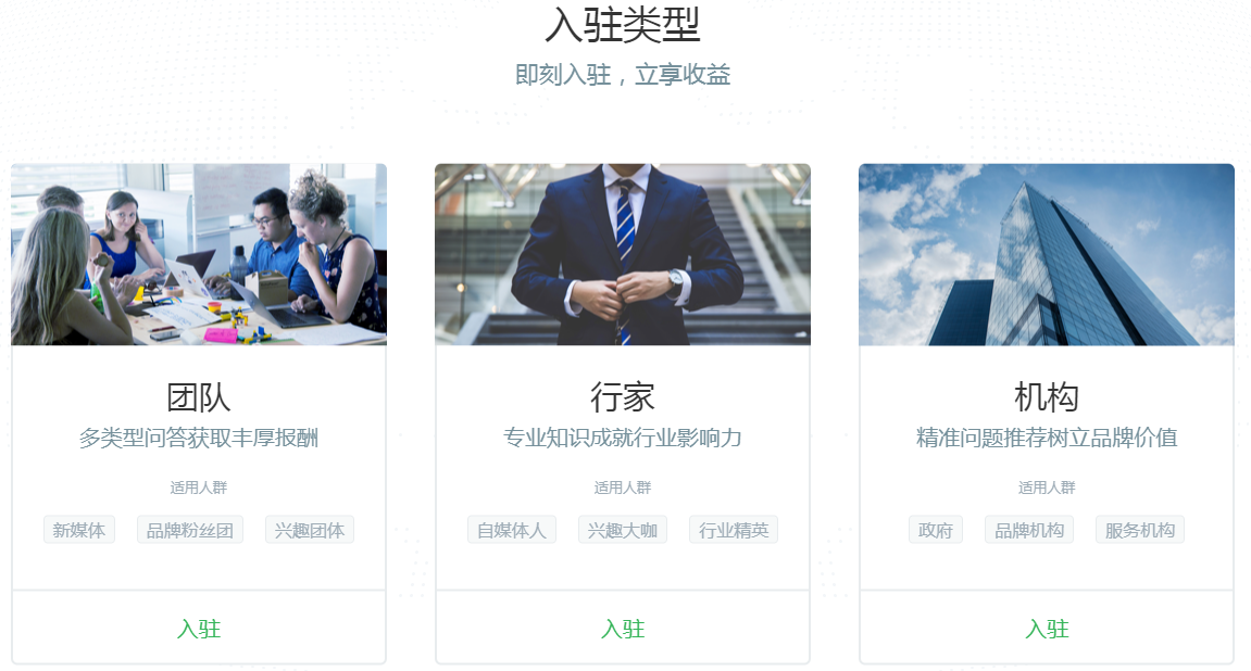 入驻类型