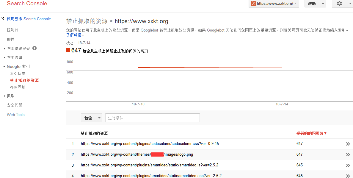 seo诊断之禁止抓取的资源
