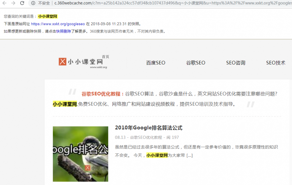 谷歌SEO快照